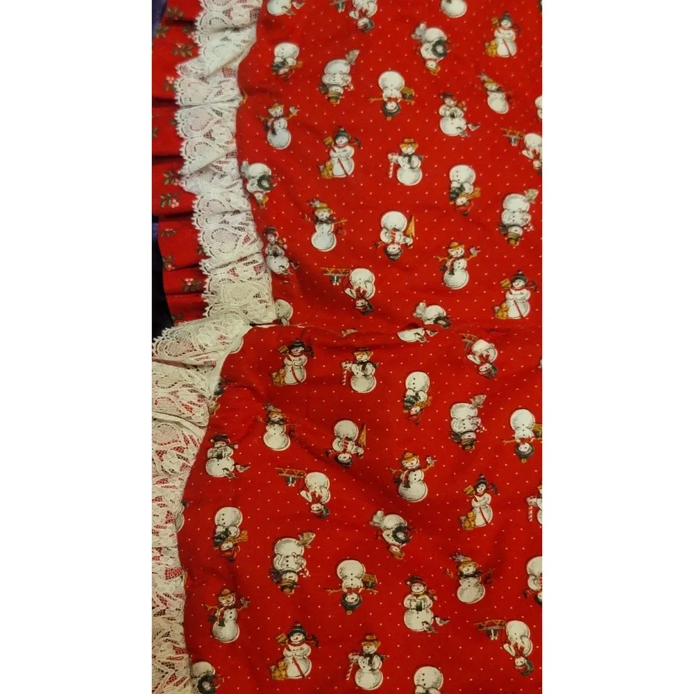 VTG Tree Skirt Christmas Snowman 